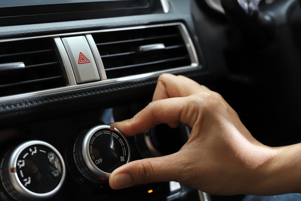 Car A/C Repair in Racine, WI at Durand Automotive. Close-up of vehicle air conditioning controls